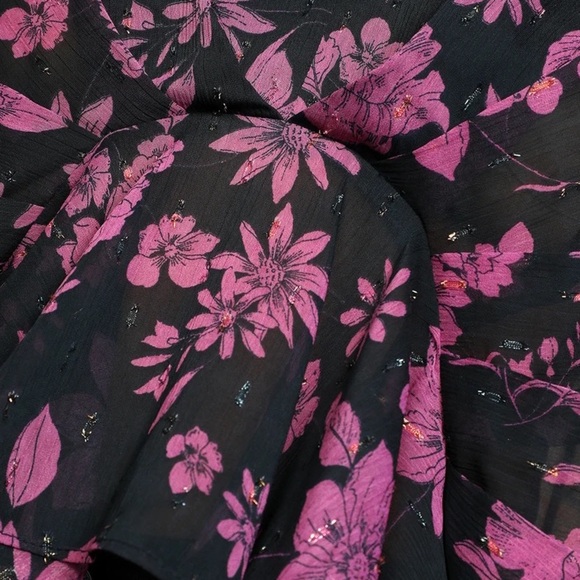 Midnight Blue Floral Print Long Sleeve Top - Picture 8 of 8